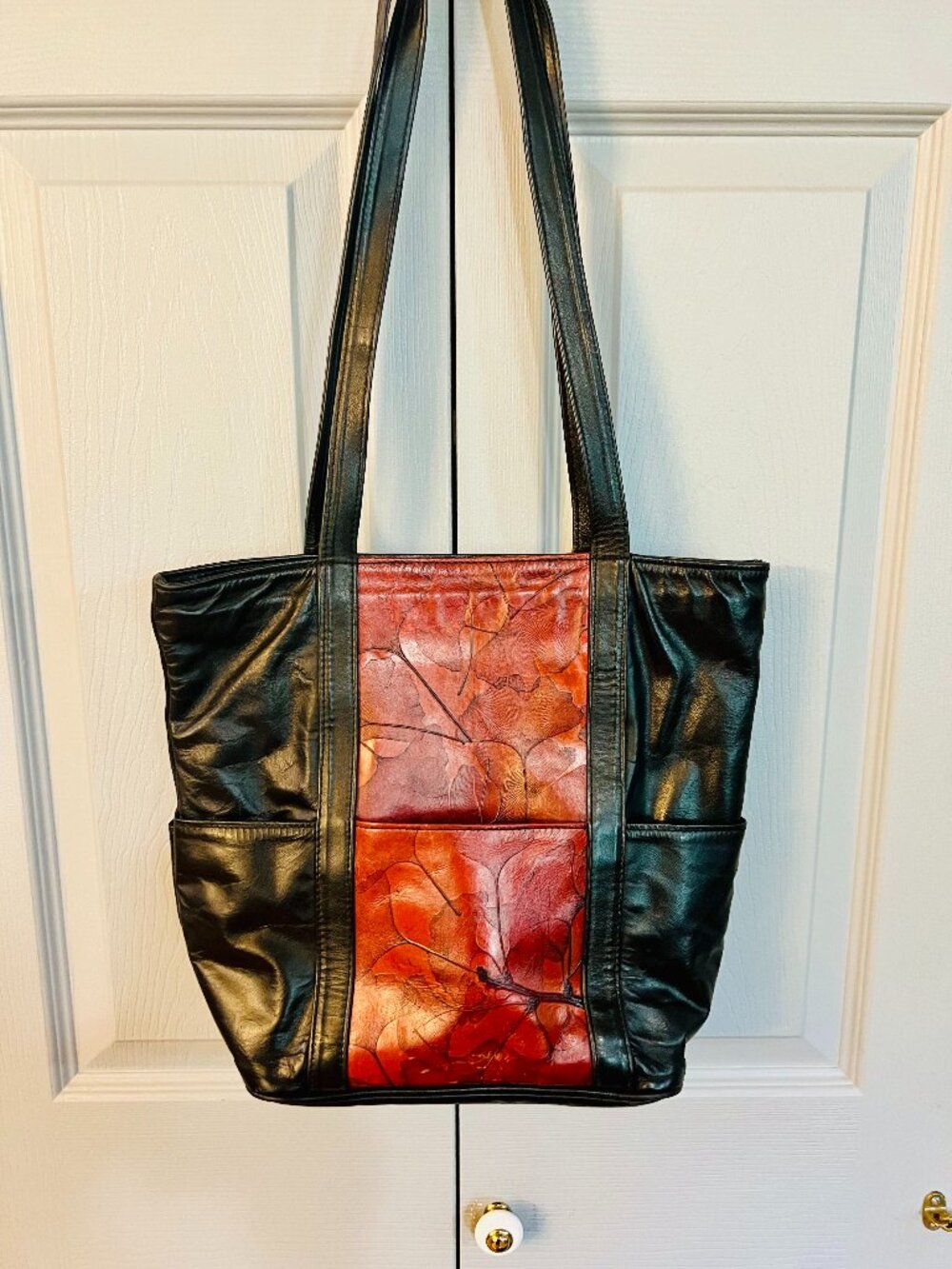Leather Embossed Ginkgo Leaves Bag by Leaf Leather C.L. Whiting